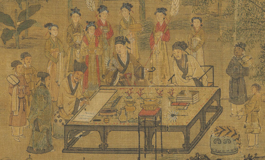 王诜、蔡肇和李之仪围观苏轼写书法